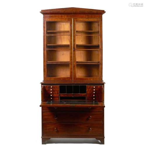 A Biedermeier desk bookcase