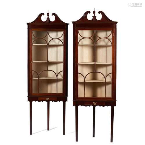 A pair of display cabinets