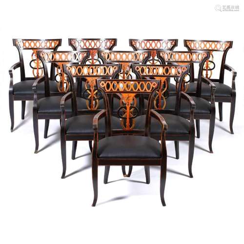 A set of twelve Biedermeier chairs