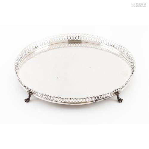 A four footed galleried salver