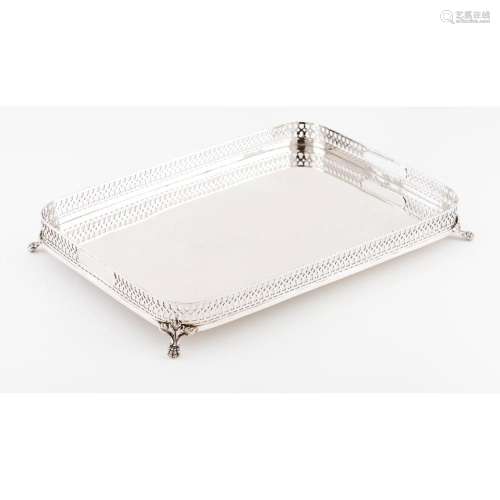 A rectangular galleried tray