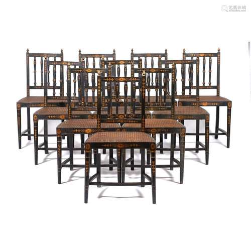 A set of eleven D.Maria chairs and four fauteuils