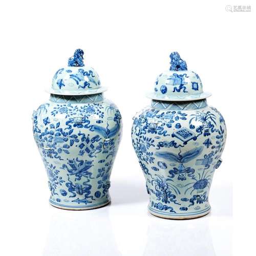 A pair of vases