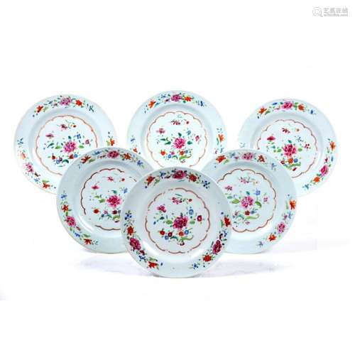 A set of six dessert plates