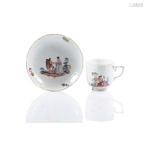A Meissen cup and saucer