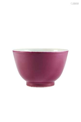 A porcelain cup in a ruby colored monochrome glaze China