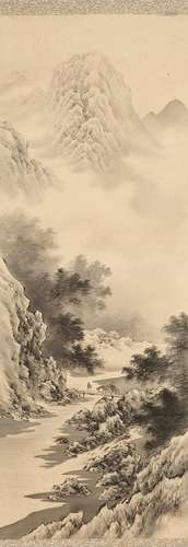 A mountain and landscape painting on silk China