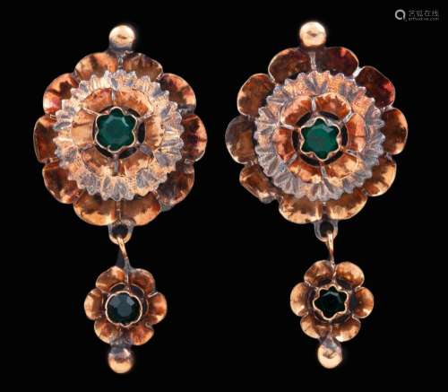 ANTIQUE EARRINGS MADE IN 18 KT GOLD __.<br />
Antique earrin...