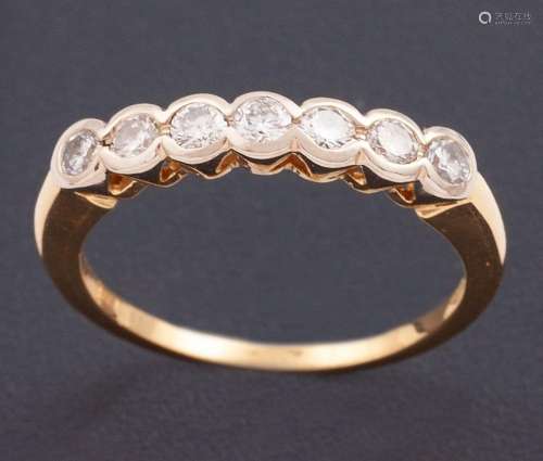 HALF RING IN 18 KT BICOLOR GOLD AND DIAMONDS _<br />
ring ma...