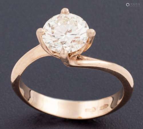 SOLITAIRE MADE IN 18 KT YELLOW GOLD AND DIAMOND_.<br />
Eleg...