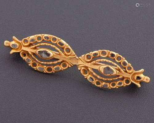 ANTIQUE BROOCH MADE IN 18 KT GOLD AND DIAMONDS _<br />
antiq...