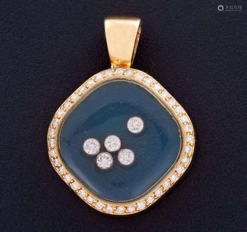 CHOPARD PENDANT ENAMELED WITH DIAMONDS IN 18 KT GOLD _<br />...