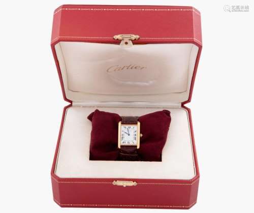 CARTIER TANK WATCH IN 18 KT GOLD, CARTIER_.<br />
Cartier Ta...