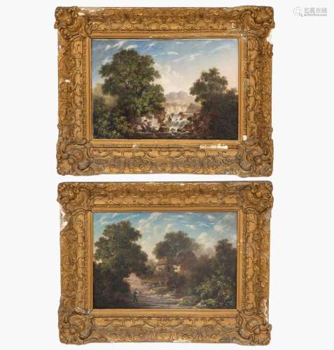 DUTCH SCHOOL 19TH CENTURY _<br />
COUPLE OF LANDSCAPES WITH ...