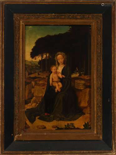 THE VIRGIN BREASTFEEDING THE CHILD AT REST IN THE FLIGHT TO ...