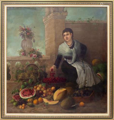 JOSE MARÍA CORCHÓN (Madrid, 1864) _<br />
FRUIT SELLER WITH ...