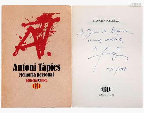 ANTONI TAPIES (Barcelona, 1923 - 2012) _<br />
PERSONAL MEMO...