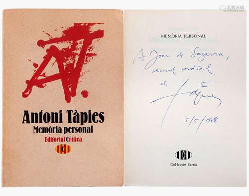 ANTONI TAPIES (Barcelona, 1923 - 2012) _<br />
PERSONAL MEMO...