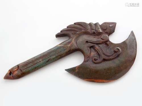 CHINESE CEREMONIAL AXE S.XIX_.<br />
Jade _<br />
Made in ja...