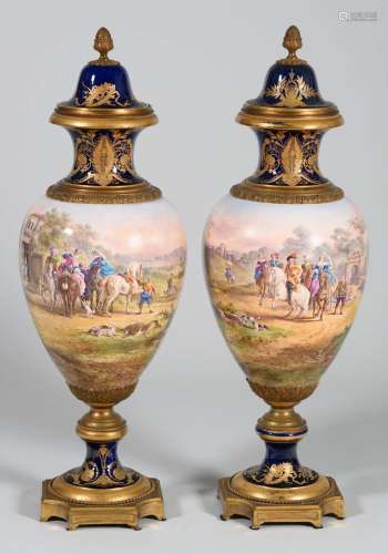 IMPORTANT PAIR OF VASES OF THE MANUFACTURE OF SÈVRES WITH LI...