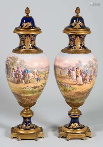 IMPORTANT PAIR OF VASES OF THE MANUFACTURE OF SÈVRES WITH LI...