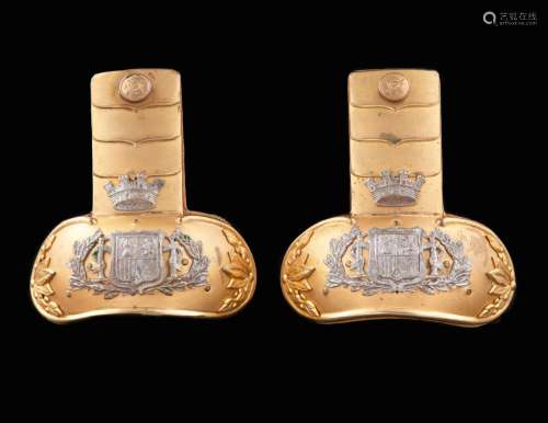 PAIR OF CAPON/HATS BELONGING TO AN INFANTRY OFFICER, GOLD PL...
