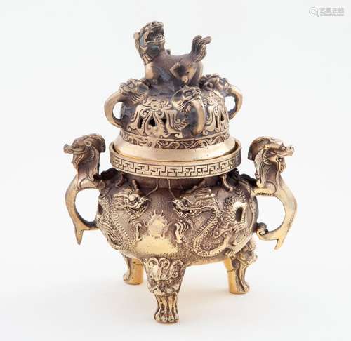 CHINESE BRONZE CENSER_ BRONZE_<br />
Bronze_.<br />
Openwork...