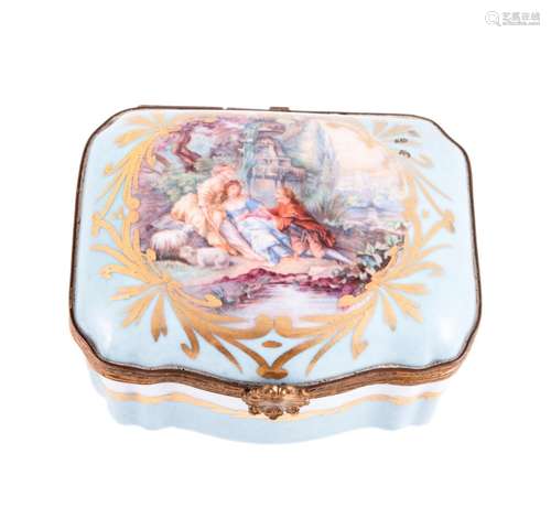 FRENCH PORCELAIN JEWELRY BOX POLYCHROME POLYCHROME WITH GALL...