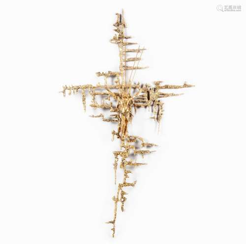 GILDED BRONZE CRUCIFIED CHRIST WITH CROSS OF DALINIAN TASTE....