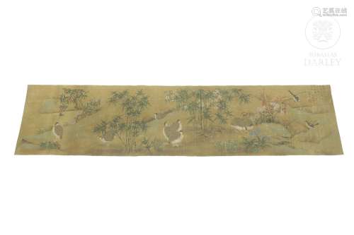 Chinese painting "Landscape with Birds and Quails"...