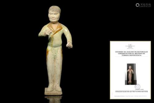 Figure "stable boy", Sancai ceramic, Tang Dynasty ...