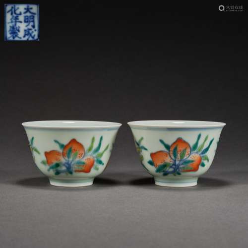Ming Dynasty,Fighting Colors Longevity Peach Cup
