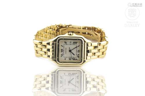 Cartier "Panthere" men's watch in 18k yellow gold,...