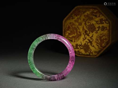 Qing Dynasty,Watermelon Tourmaline Bracelet