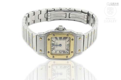 Cartier "Santos" ladie watch in 18k gold and steel...