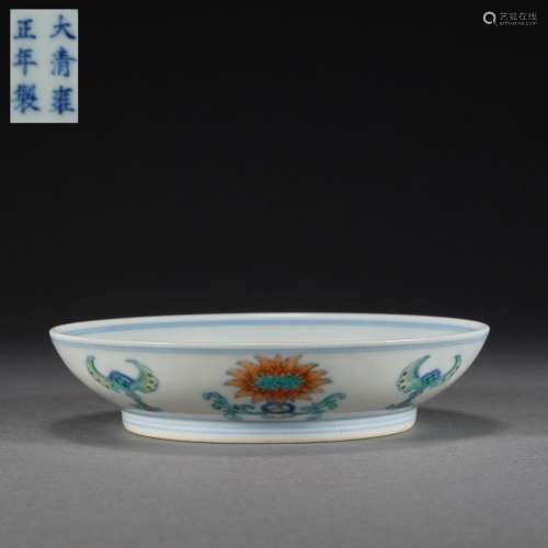 Qing Dynasty,Fighting Colors Flower Plate