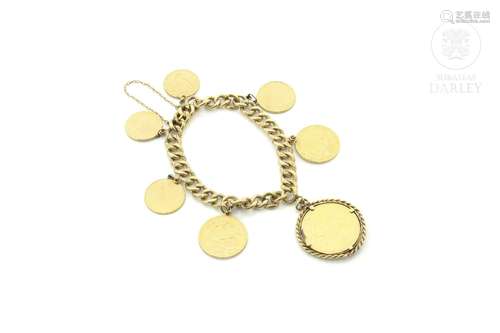 Coin bracelet, 18k yellow gold