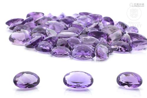 Lot of oval cut amethysts from 6 to 9 cts per piece