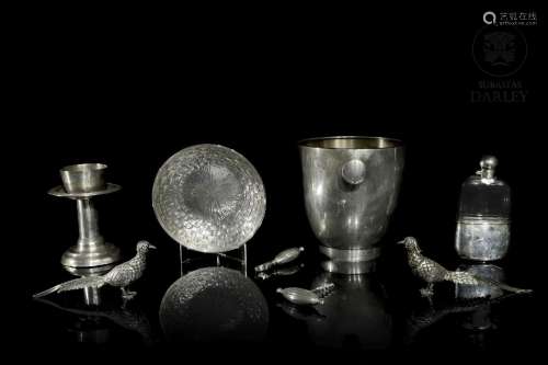 Lot of silver objects, 20th century