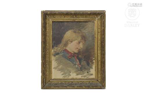 19th century Valencian School "Portrait of a girl"