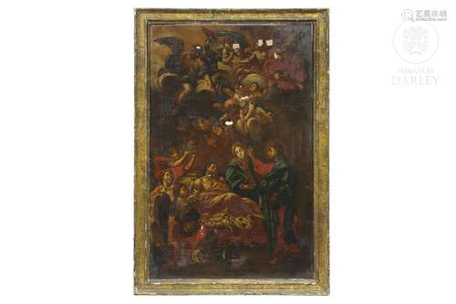 Spanish School 18th century, "The Death of Saint Joseph...