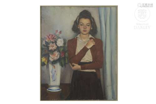 Genaro Lahuerta (1905 - 1985) "Portrait", 1946