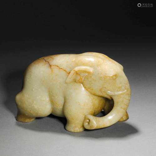Ming Dynasty or Before,Hetian Jade Elephant