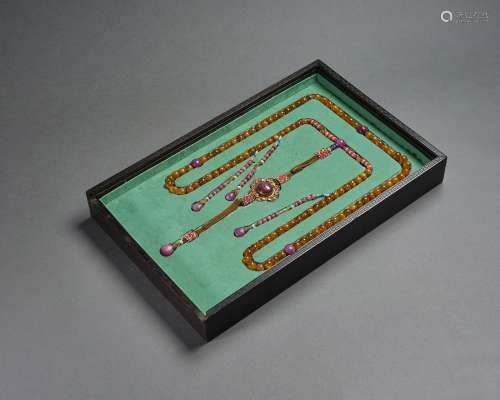 Qing Dynasty,Tourmaline Court Beads A Set