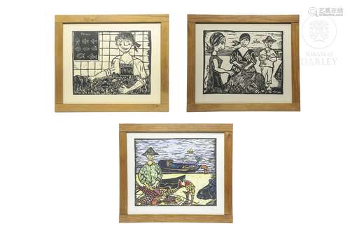 Cuca Balaguer "Lot of three etchings"