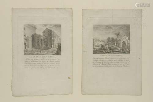 Pair of etchings " The Battle of San Onofre" and &...