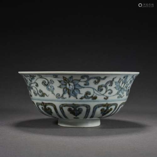 Ming Dynasty of Before,Blue and White Flower Bowl