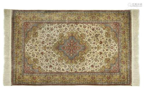 Persian silk carpet, 20th century