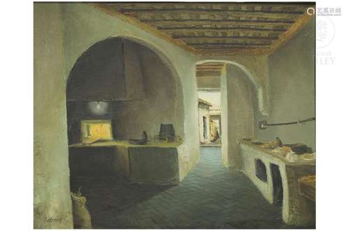 Spanish School 20th Century "Costumbrist Interior"