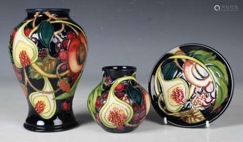 Three pieces of Queen's Choice pattern Moorcroft
